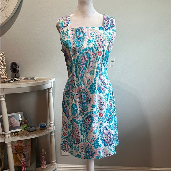 [Talbots] Colorful Paisley Sleeveless Dress - Size 14 NWT